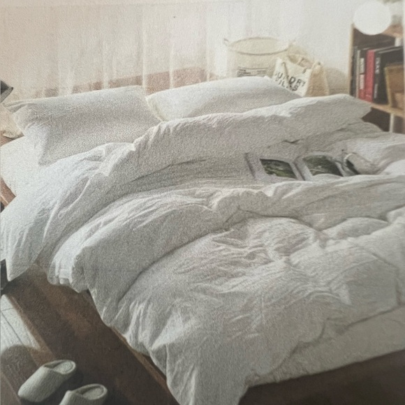 F .Y. DREAMS 100%WASHED COTTON DUVET COVER. WHITE. SIZE - 60 x 80 - Picture 1 of 4